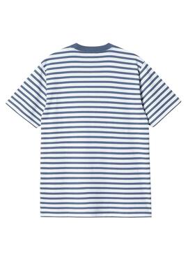 Camiseta Carhartt Pocket Stripe Azul y Blanco