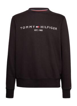 Sudadera Tommy Hilfiger Logo Negro Para Hombre