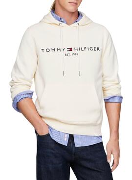 Sudadera Tommy Hilfiger Logo Hoody Beige Hombre