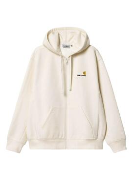 Sudadera Carhartt Cremallera Beige Para Hombre