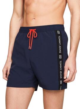 Bañador Tommy Jeans Side Tape Marino Para Hombre