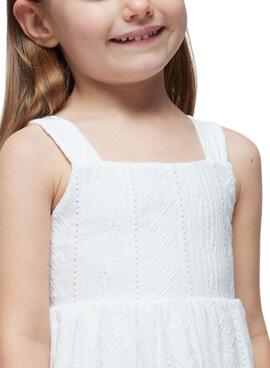 Vestido punto perforado       Blanco