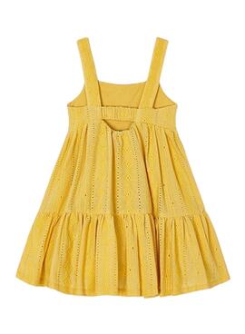 Vestido Mayoral Perforado Amarillo para Niña