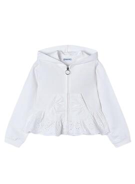 Sudadera Mayoral Volante Blanco para Niña