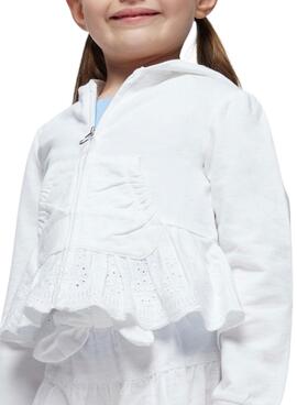 Sudadera Mayoral Volante Blanco para Niña