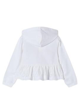 Sudadera Mayoral Volante Blanco para Niña