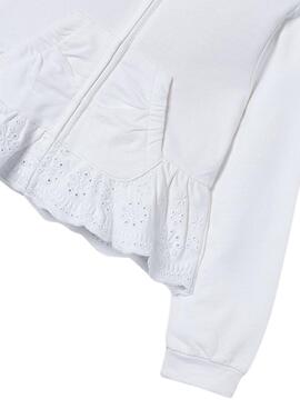 Sudadera Mayoral Volante Blanco para Niña