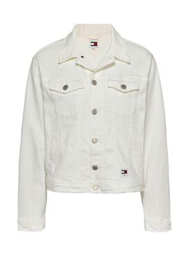 Cazadora Vaquera Tommy Jeans Mom Blanco Para Mujer