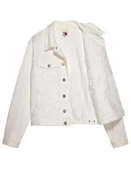 Cazadora Vaquera Tommy Jeans Mom Blanco Para Mujer