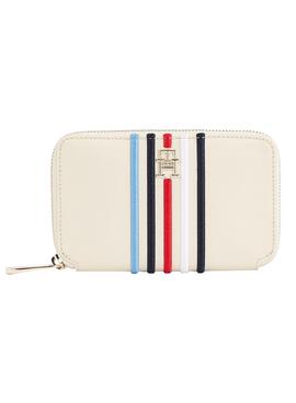 Cartera Tommy Hilfiger Poppy Large Rayas Beige