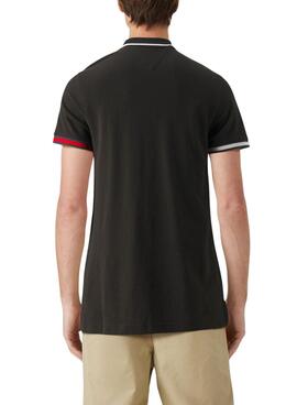 Polo Tommy Jeans Slim Flag Negro Para Hombre