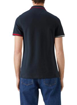 Polo Tommy Jeans Slim Flag Marino Para Hombre