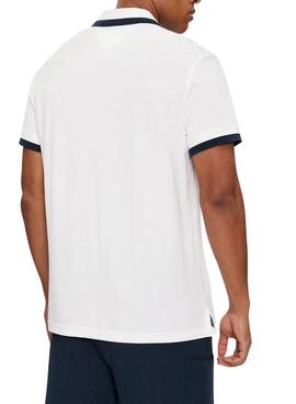 Polo Tommy Jeans Regular Solid Blanco Para Hombre