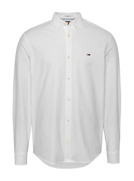 Camisa Tommy Jeans Entry Oxford Blanco Para Hombre