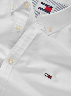 Camisa Tommy Jeans Entry Oxford Blanco Para Hombre
