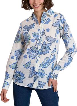 Camisa Naf Naf Floral Beige Para Mujer