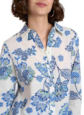 Camisa Naf Naf Floral Beige Para Mujer