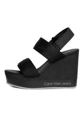 Sandalias Calvin Klein Cuña Con Plataforma Negro