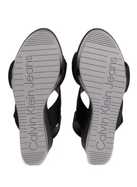 Sandalias Calvin Klein Cuña Con Plataforma Negro