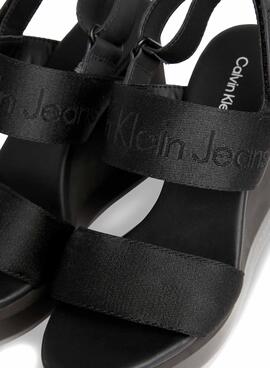 Sandalias Calvin Klein Cuña Con Plataforma Negro