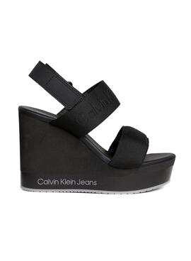 Sandalias Calvin Klein Cuña Con Plataforma Negro