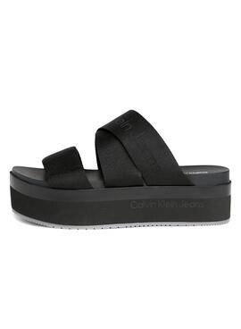 Sandalias Calvin Klein Jeans Plaforma Negro Mujer