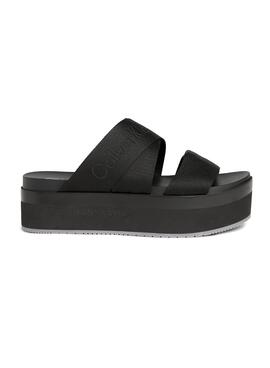 Sandalias Calvin Klein Jeans Plaforma Negro Mujer