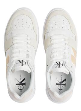 Zapatillas Calvin Klein Piel Con Plataforma Blanco