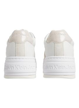 Zapatillas Calvin Klein Piel Con Plataforma Blanco