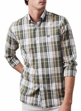 Camisa Altonadock Cuadros Verde Para Hombre