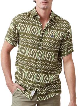 Camisa Altonadock Étnica Verde Para Hombre