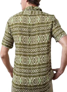 Camisa Altonadock Étnica Verde Para Hombre