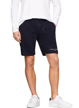 Bermudas Tommy Hilfiger Logo Marino Para Hombre