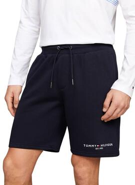 Bermudas Tommy Hilfiger Logo Marino Para Hombre