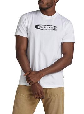 Camisete G-Star Distressed Blanco Para Hombre