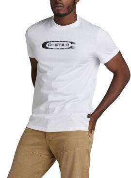 Camisete G-Star Distressed Blanco Para Hombre