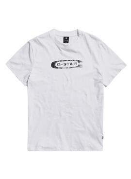 Camisete G-Star Distressed Blanco Para Hombre