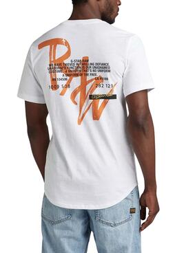 Camisete G-Star Back Graphic Lash Blanco Hombre