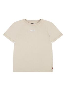 Camiseta Levis Lived Beige Para Niño