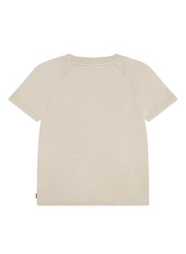 Camiseta Levis Lived Beige Para Niño