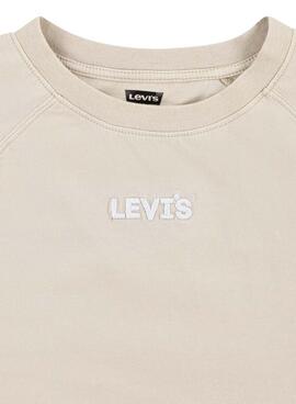 Camiseta Levis Lived Beige Para Niño