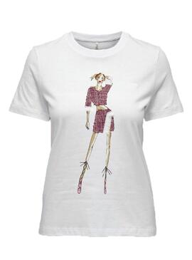 Camiseta Only Molly Blanco Para Mujer