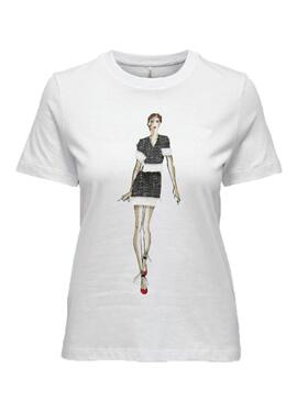 Camiseta Only Molly Ladie Blanco Para Mujer