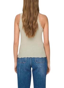 Camiseta Only Sharai Beige Para Mujer