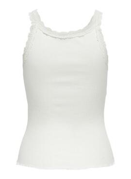 Camiseta Only Sharai Blanco Para Mujer