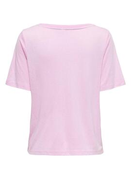 Camiseta Only Elise Rosa Para Mujer