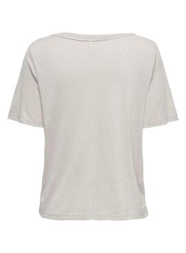 Camiseta Only Elise Beige Para Mujer