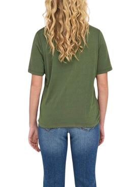 Camiseta Only Elise Verde Para Mujer