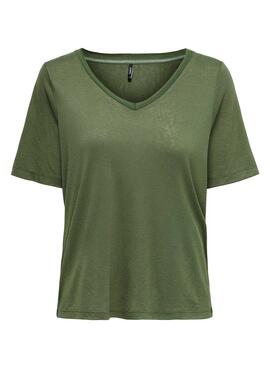 Camiseta Only Elise Verde Para Mujer