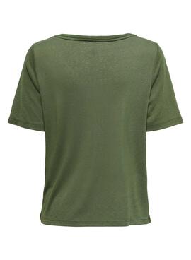 Camiseta Only Elise Verde Para Mujer